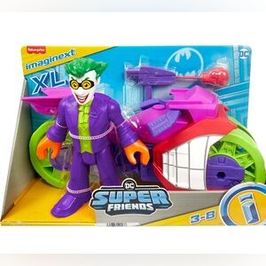 Imaginext DC The Joker XL Figure and Laff Cycle Vehicle Set, 10-inches, NEW